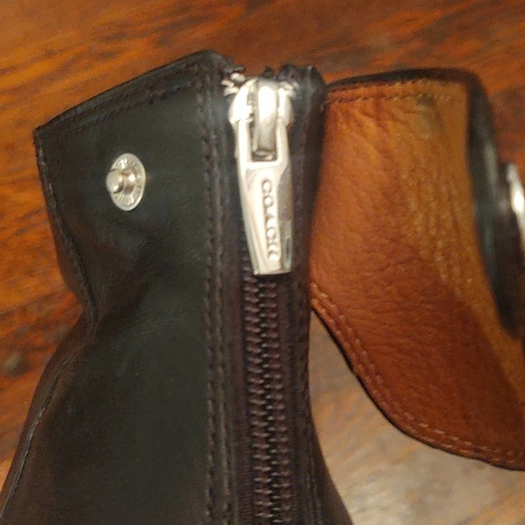 Coach Waldorf Black Heeled Ankle Boots Sz 7.5 - Picture 6 of 9